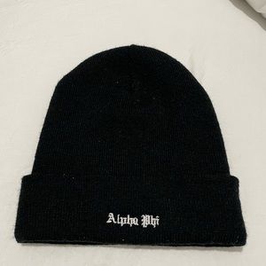 Alpha Phi black beanie
